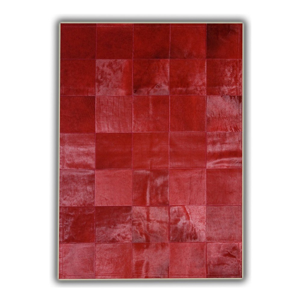 Červený kožený koberec Pipsa Plain, 180 x 120 cm v:1126554