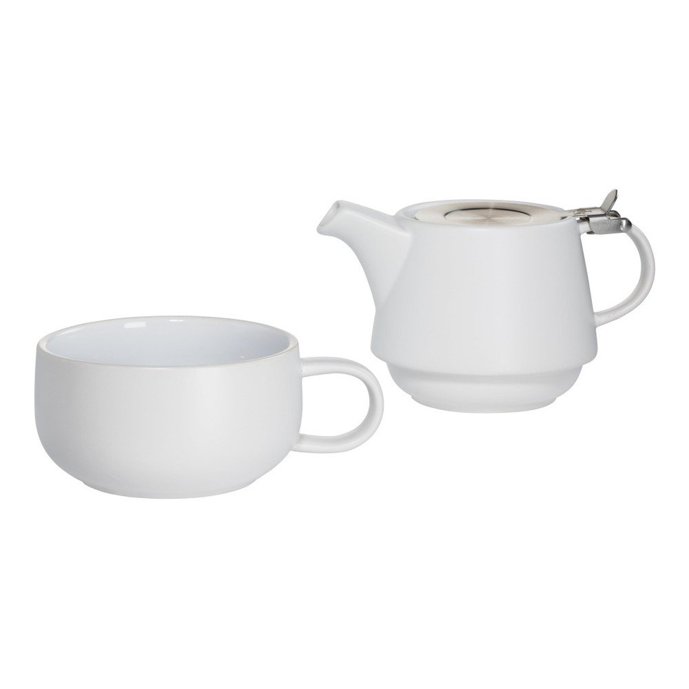 Set bílého keramického šálku s konvicí Maxwell & Williams v:1215716