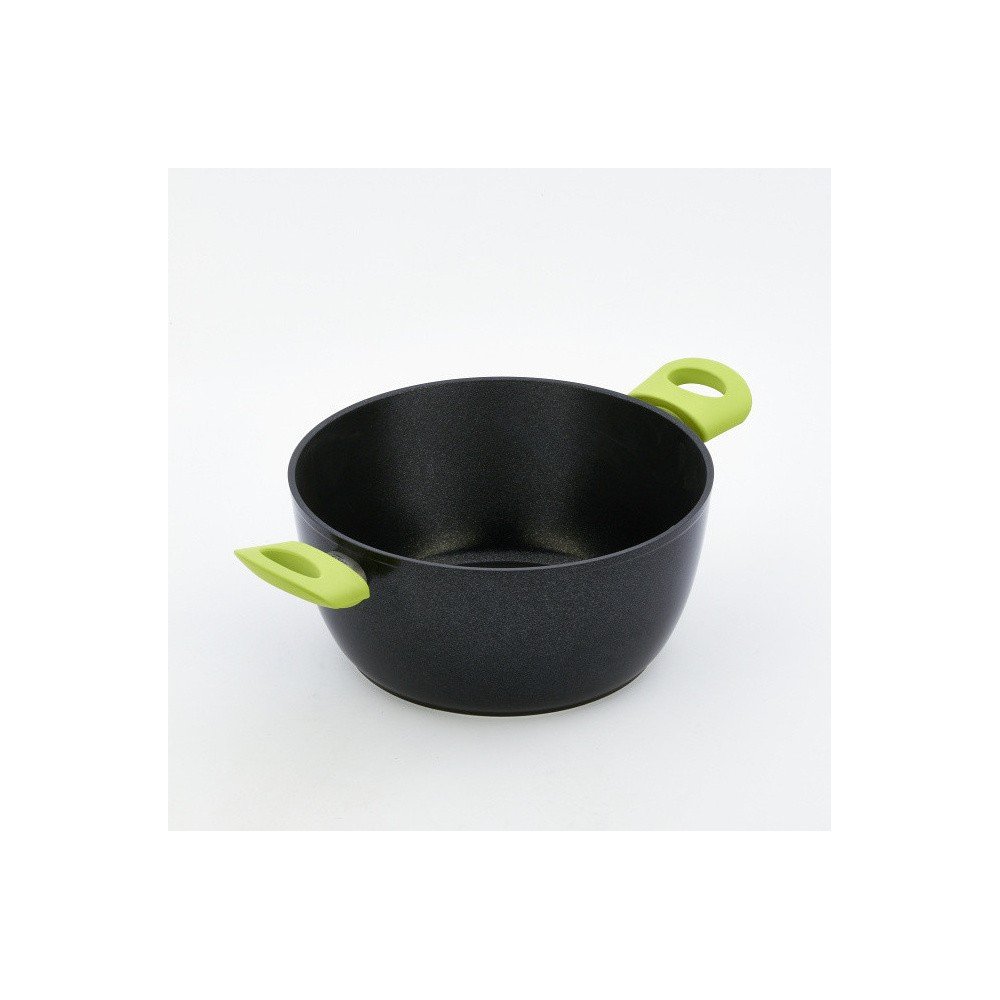 Hrnec se zelenými úchyty Bisetti Black Diamond, 24 cm v:756614
