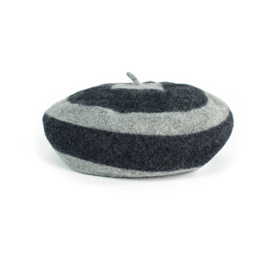 Šedý pruhovaný baret Melina v:691940