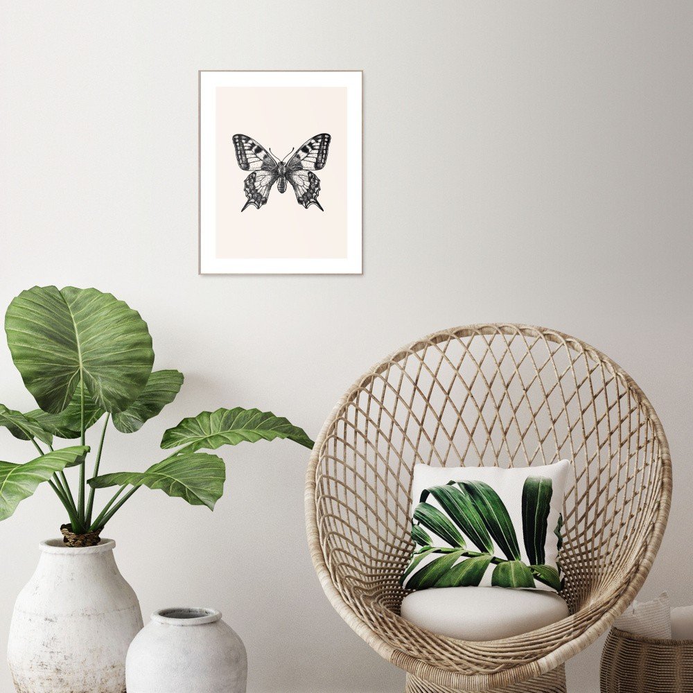 Obraz v dřevěném rámu OrangeWallz Butterfly, 40 x 50 cm v:1144272
