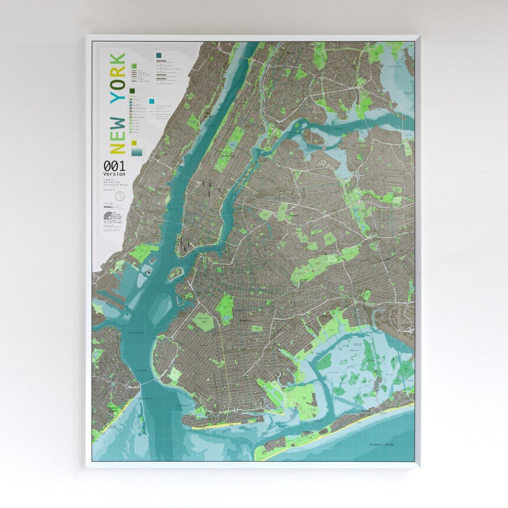 Zelená mapa New York City The Future Mapping Company Street Map, 130 x 100 cm v:788056