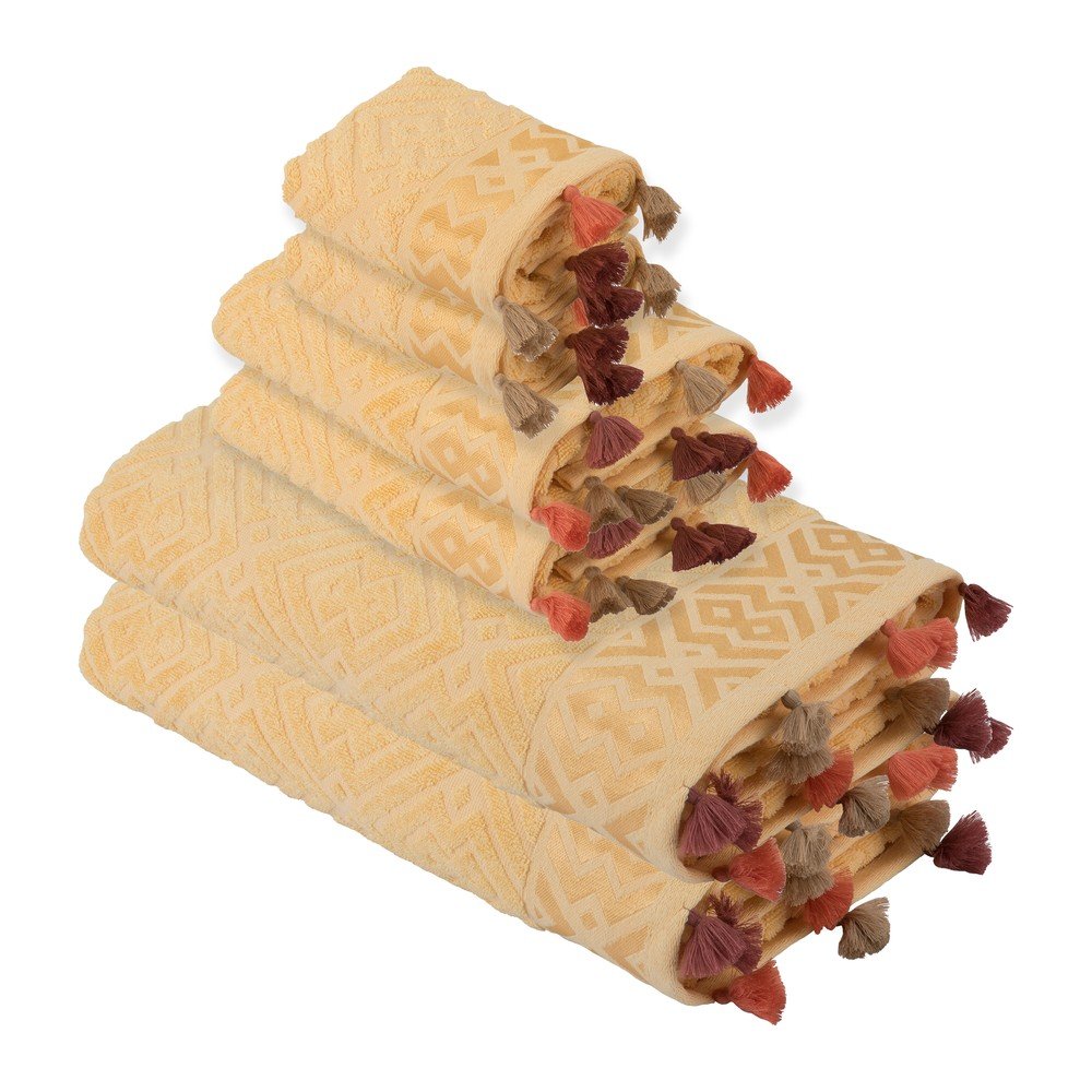 Sada 6 žlutých bavlněných ručníků Bella Maison Mosaic Towel v:1340501