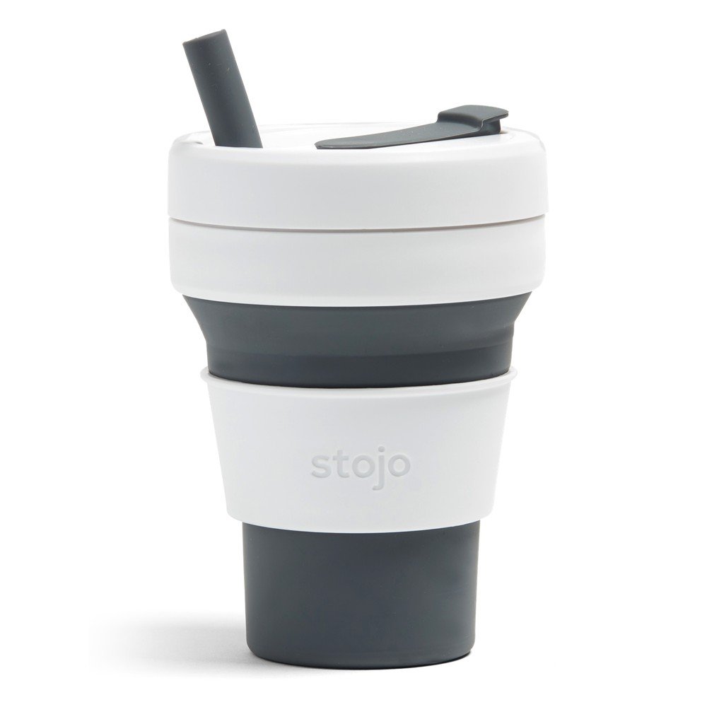 Bílo-šedý skládací cestovní hrnek Stojo Biggie Slate, 470 ml v:1341313