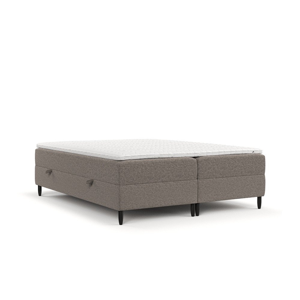 Hnědá boxspring postel s úložným prostorem 140x200 cm Malte – Maison de Rêve v:1662338