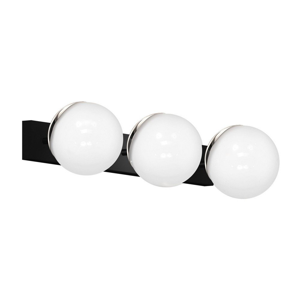 Černé nástěnné svítidlo s detaily ve stříbrné barvě Sphere Tres v:1254146