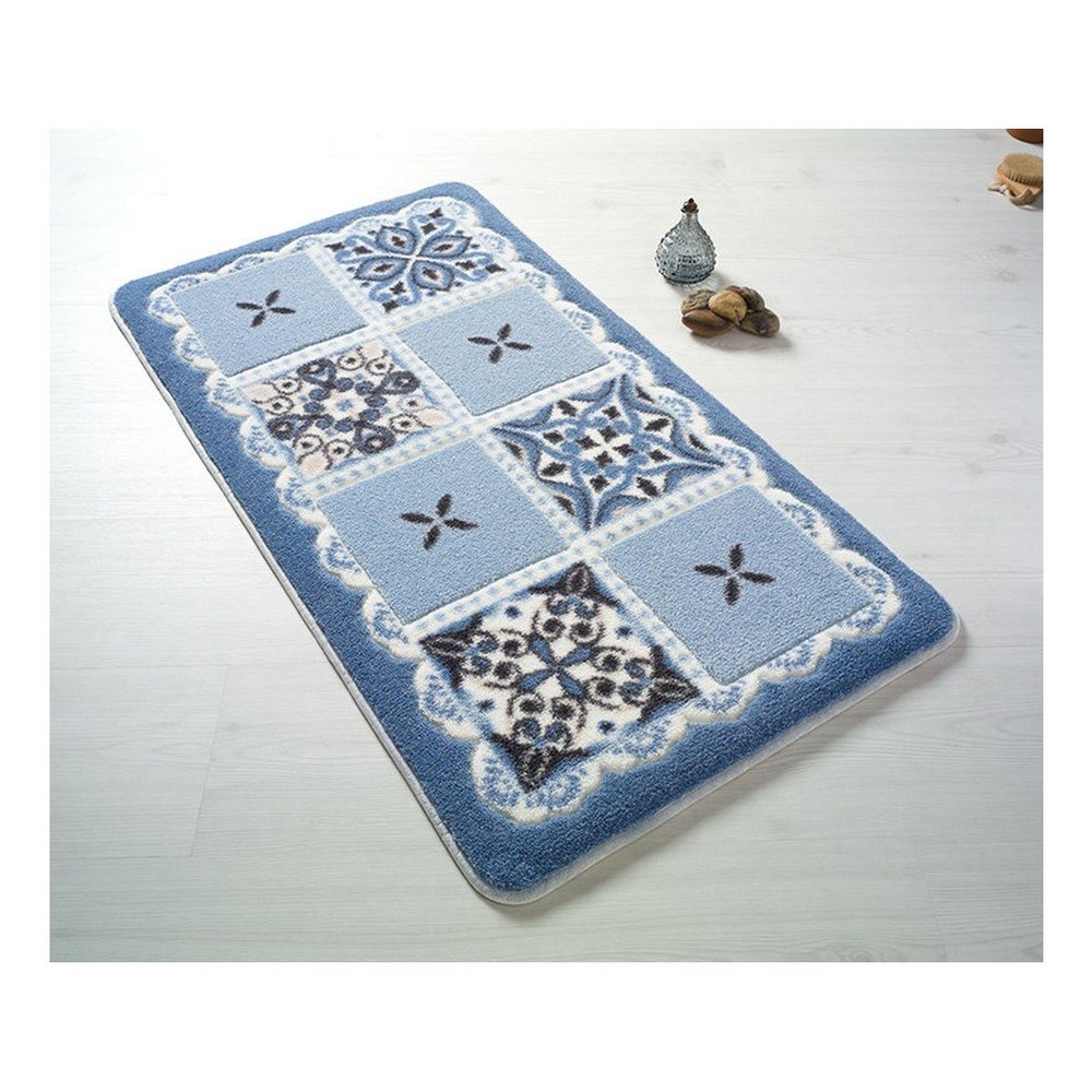 Modrá předložka do koupelny Confetti Bathmats Ceramic, 50 x 57 cm v:895888