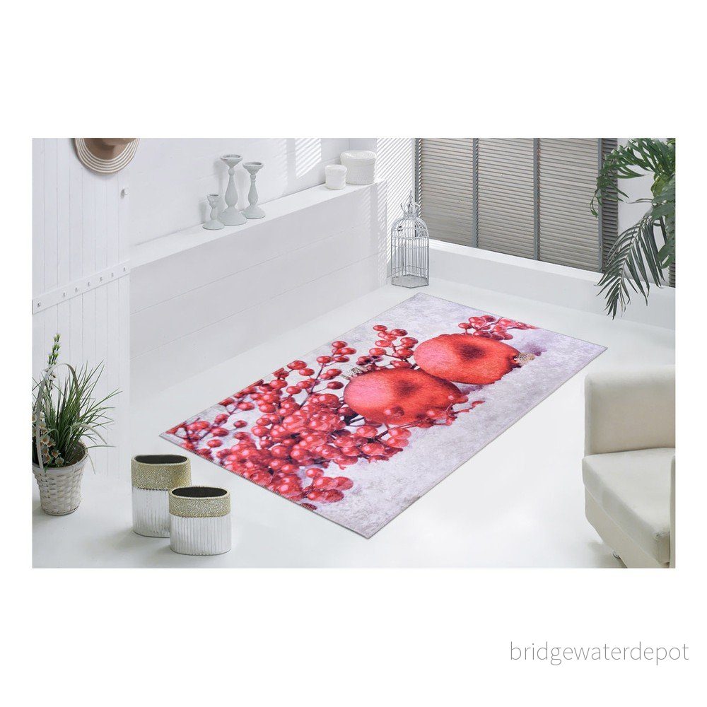Červeno-bílý koberec Vitaus Berries, 50 x 80 cm v:1150966