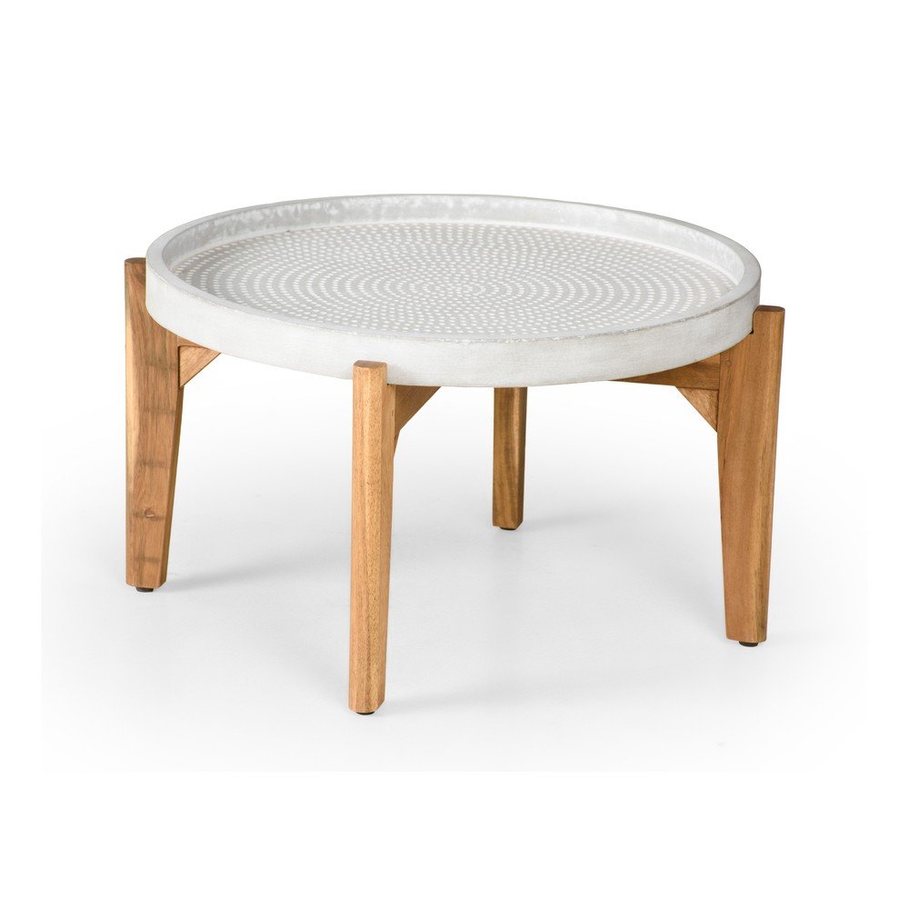 Zahradní stolek s šedou betovonou deskou Bonami Selection Bari, ø 70 cm v:1416759