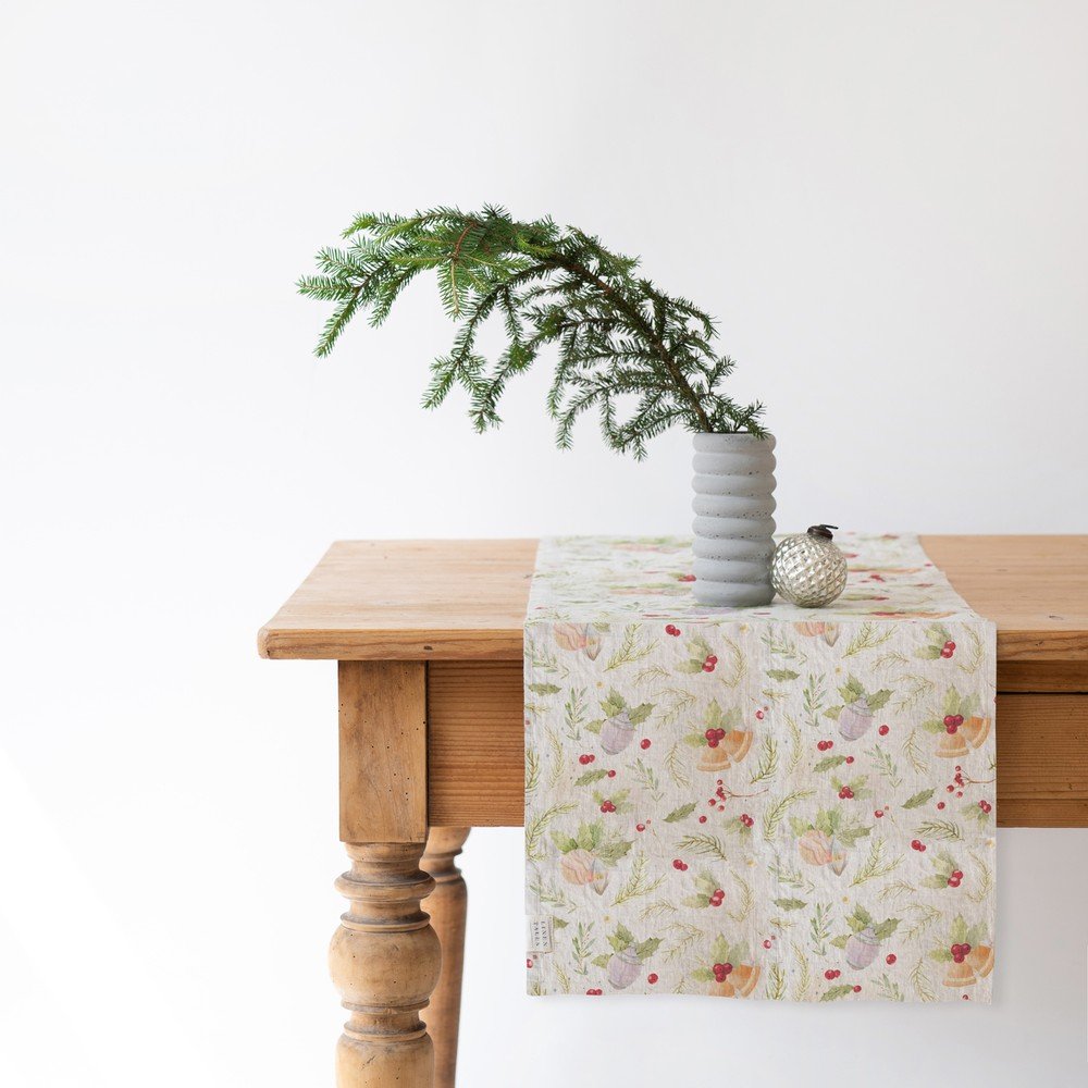 Vánoční lněný běhoun na stůl Linen Tales Jingle Bells, 40 x 150 cm v:1401773