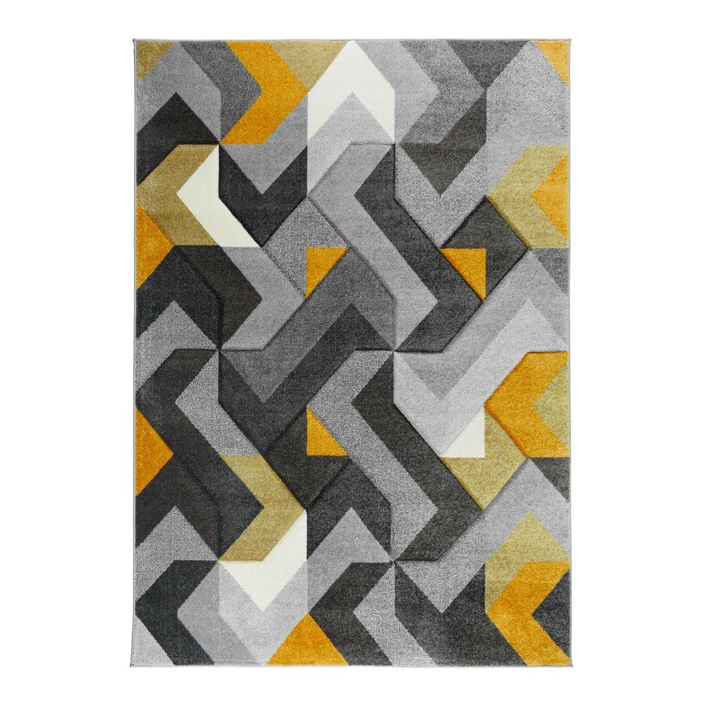Žlutý/šedý koberec 200x290 cm Aurora – Flair Rugs v:1366225