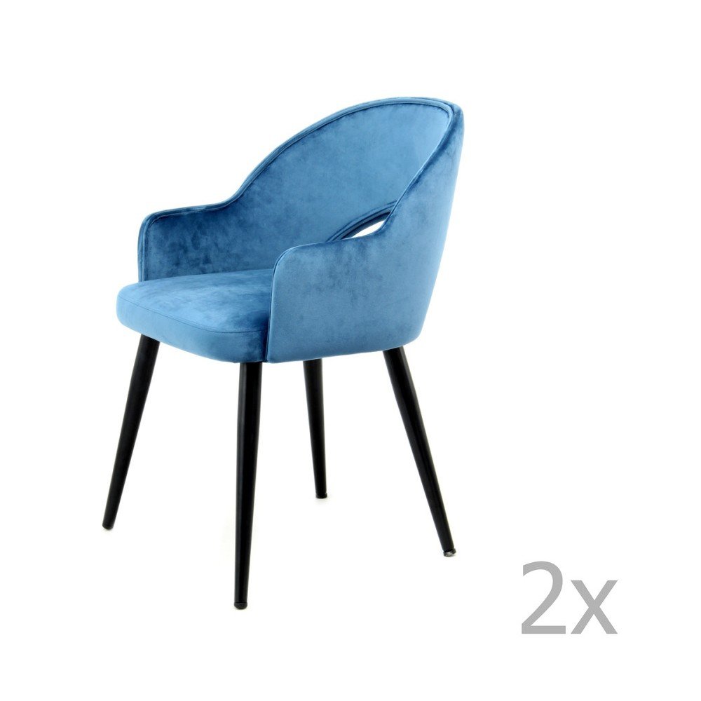 Sada 2 modrých jídelních židlí 360 Living Veit v:1211312