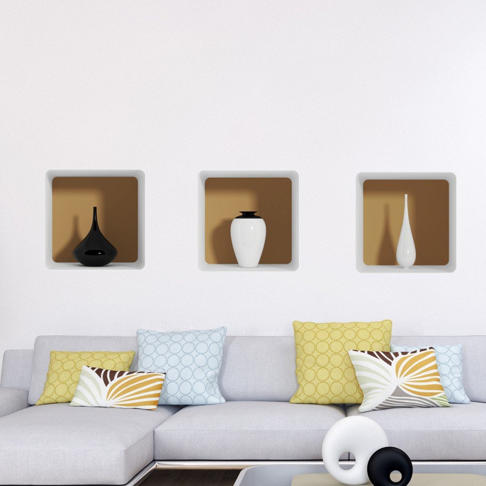 3D samolepka na zeď Ambiance Vases v:722024