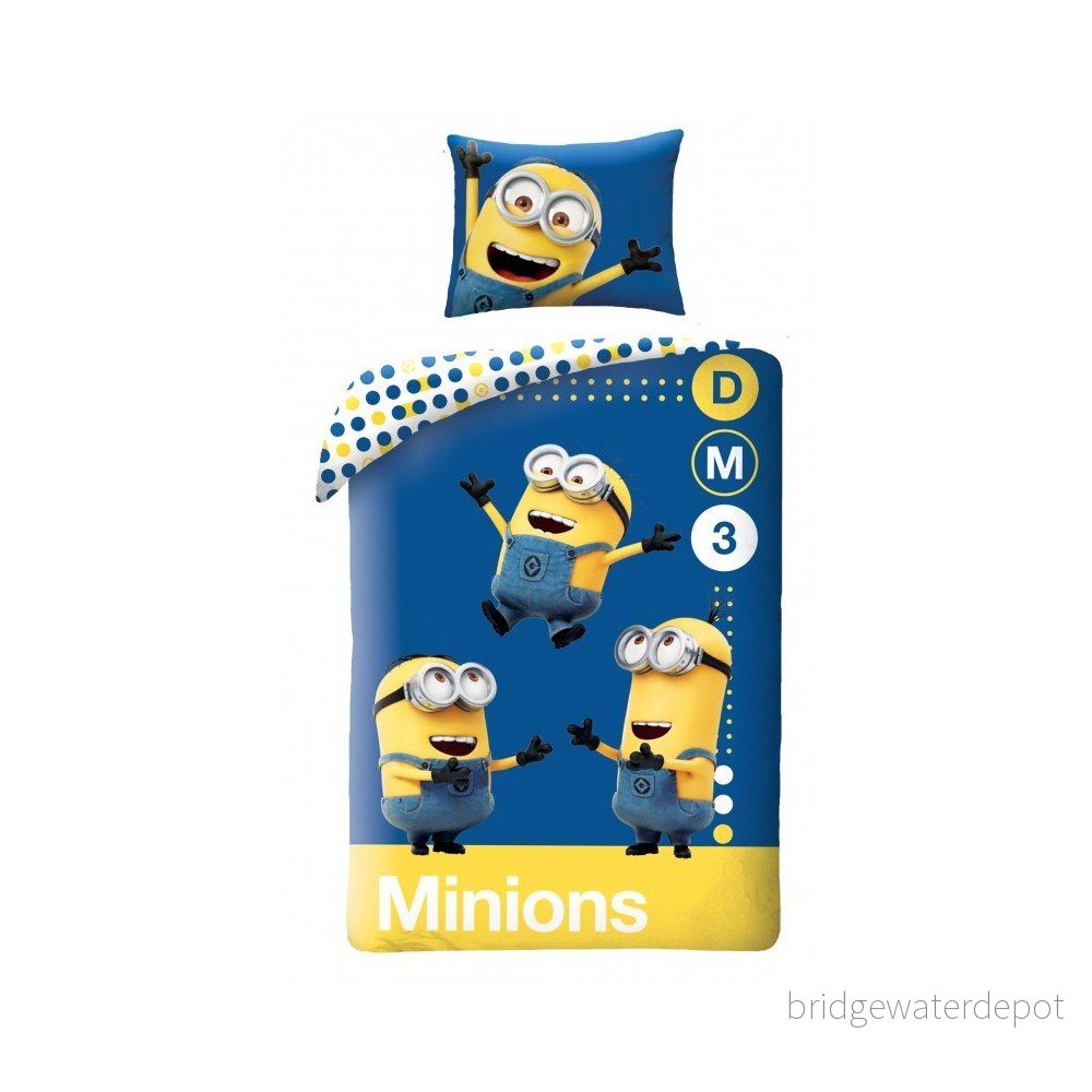 Modro-žluté dětské bavlněné povlečení Halantex Minions, 140 x 200 cm v:1316052