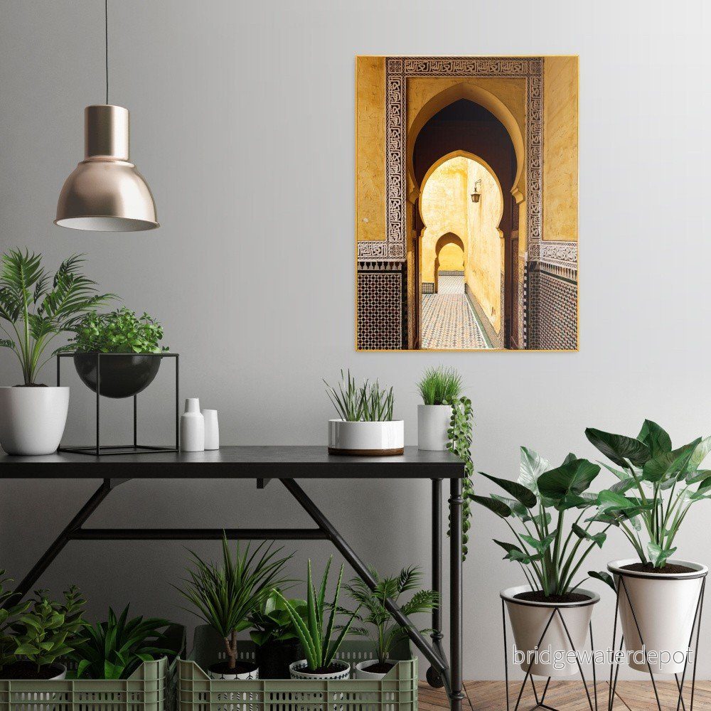 Obraz v rámu ve zlaté barvě OrangeWallz Maroccan Door, 60 x 80 cm v:1144236
