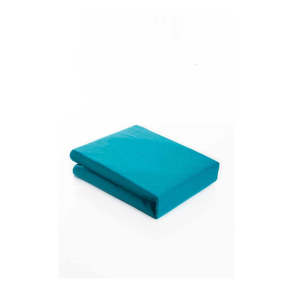 Tyrkysové elastické bavlněné prostěradlo Fitted Sheet Pareyo, 140 x 200 cm v:1109106