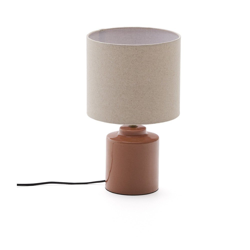 Stolní lampa v lososové barvě s textilním stínidlem Daeli – Kave Home v:1827680
