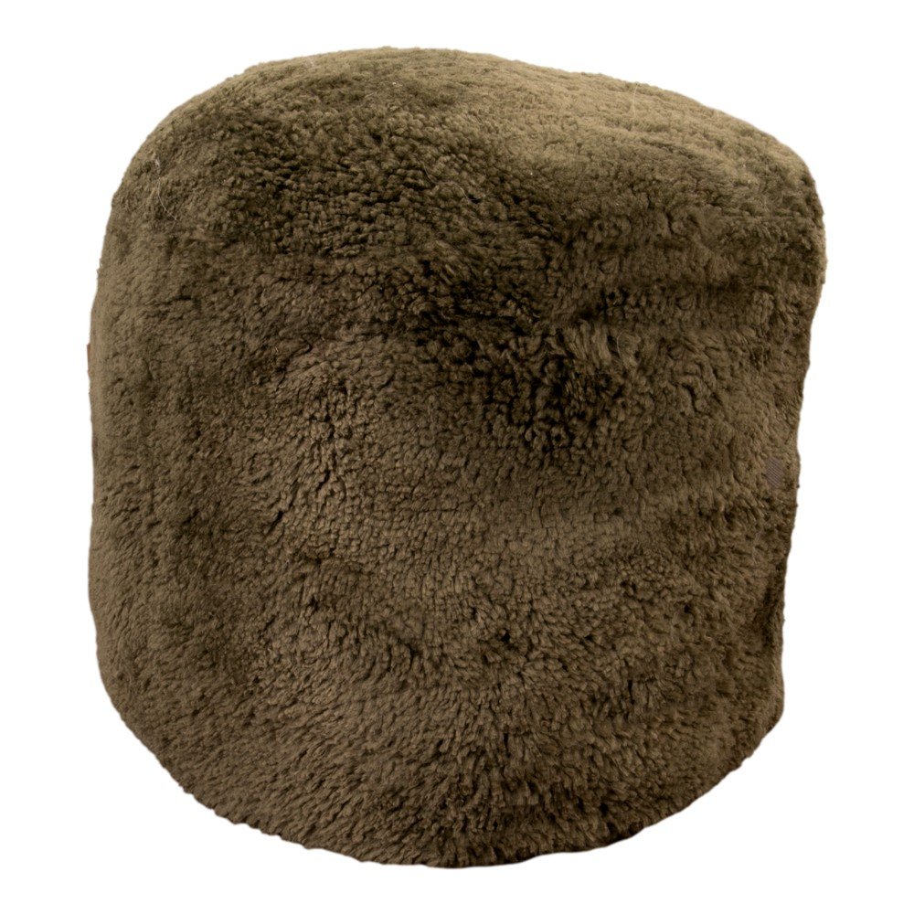 Tmavě zelený puf z ovčí kožešiny Native Natural v:1449776