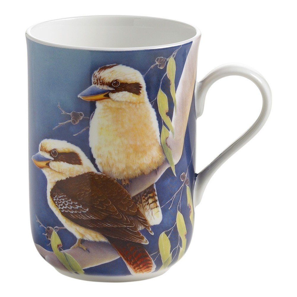 Hrnek z kostního porcelánu Maxwell & Williams Birds Kookaburras on Blue, 330 ml v:1029828