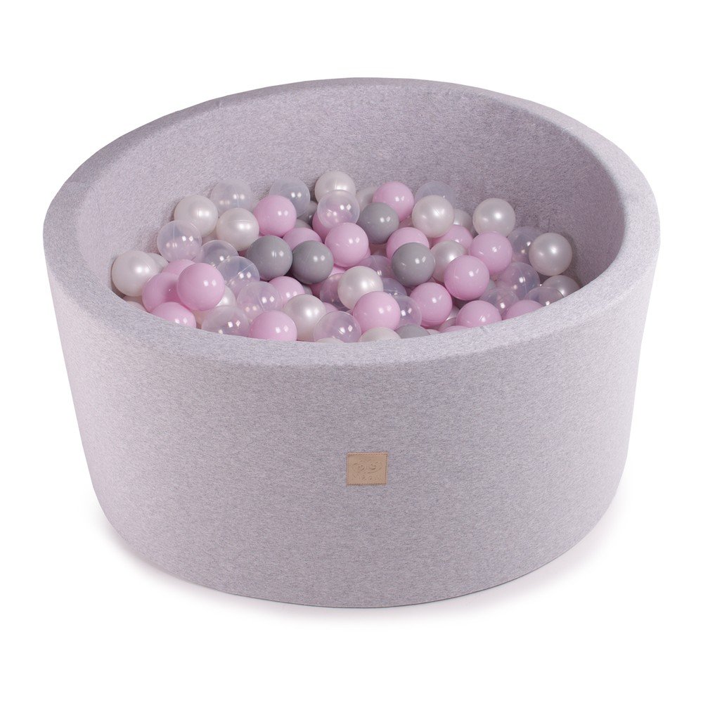 Světle šedý dětský bazének s 300 kuličkami MeowBaby Pink Pearls, ø 90 x 40 cm v:1293396