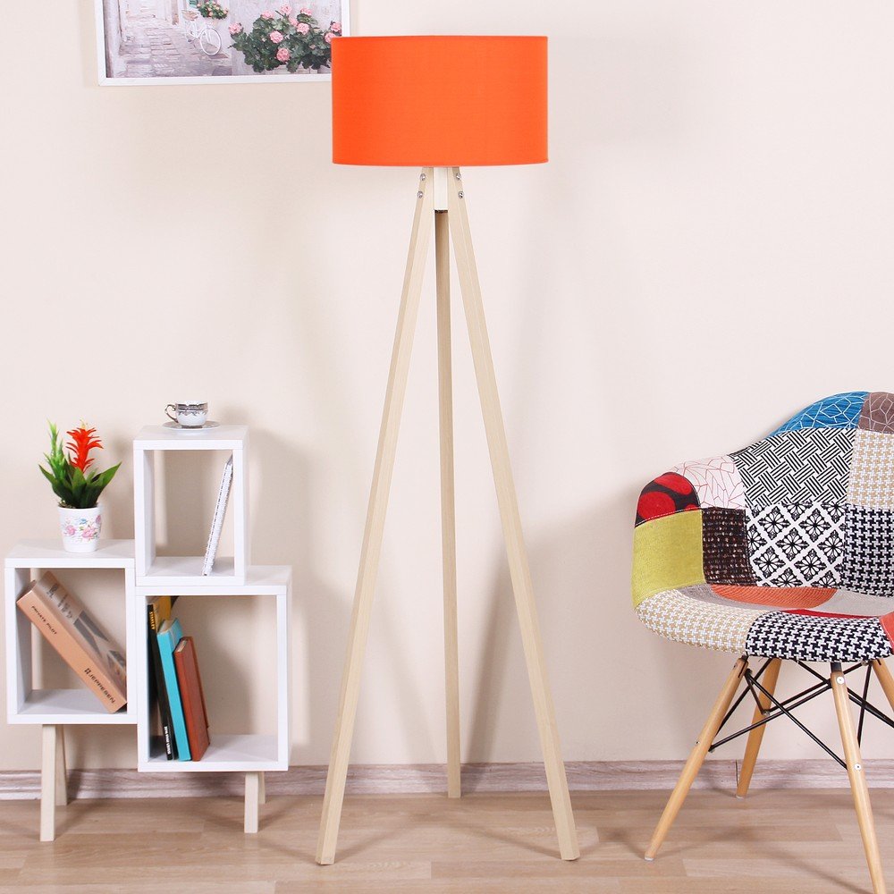 Volně stojící lampa s oranžovým stínítkem Kate Louise Naturel v:1255072