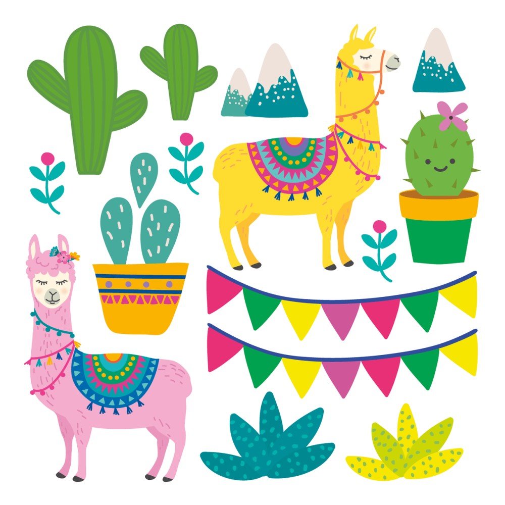 Nástěnné dětské samolepky Ambiance Mexican Lamas v:1311590