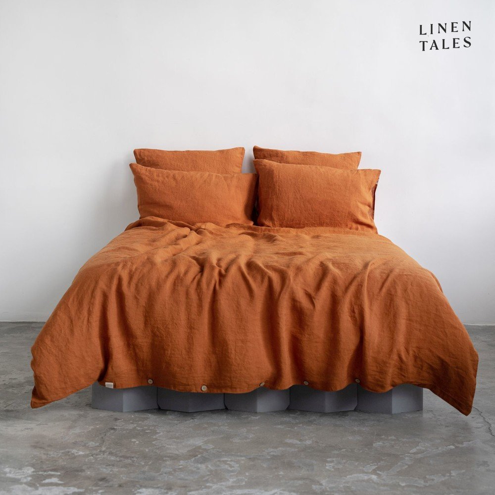 Lněné povlečení na jednolůžko v cihlové barvě 140x200 cm – Linen Tales v:1538086