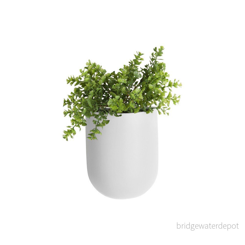 Matně bílý nástěnný keramický květináč PT LIVING Oval v:1246808