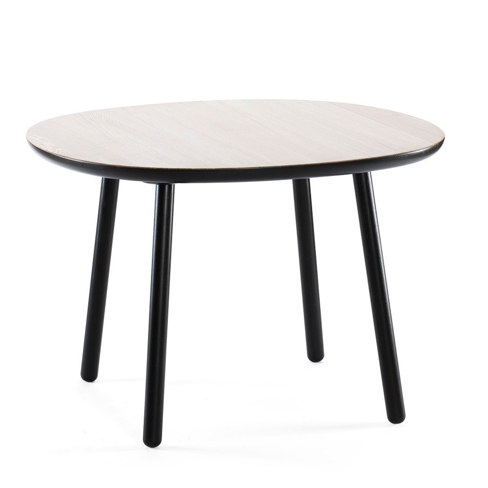 Černo-bílý jídelní stůl z masivu EMKO Naïve, ⌀ 110 cm v:729244