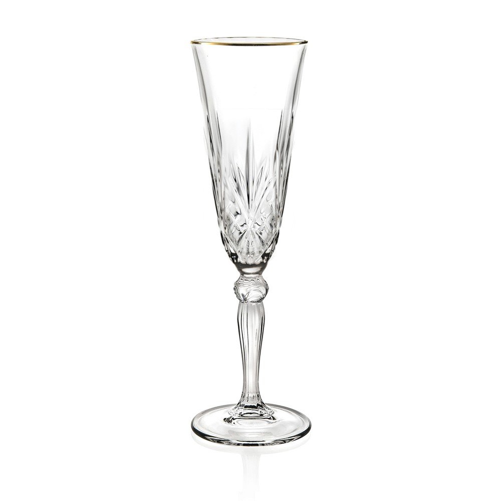 Sklenička na sekt s okrajem ve zlaté barvě Brandani Flute v:1391831