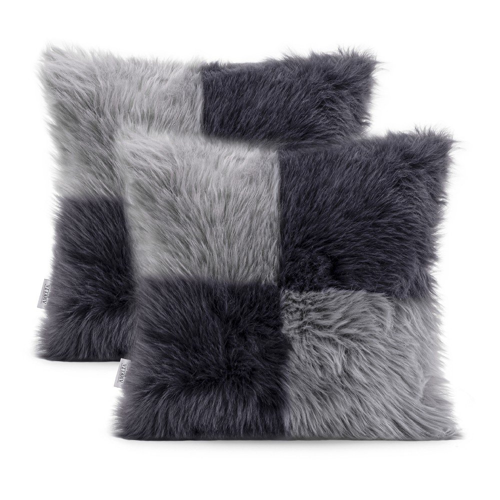 Sada 2 potahů na polštáře AmeliaHome Nancy Lightgrey Darkgrey, 45 x 45 cm v:1366973