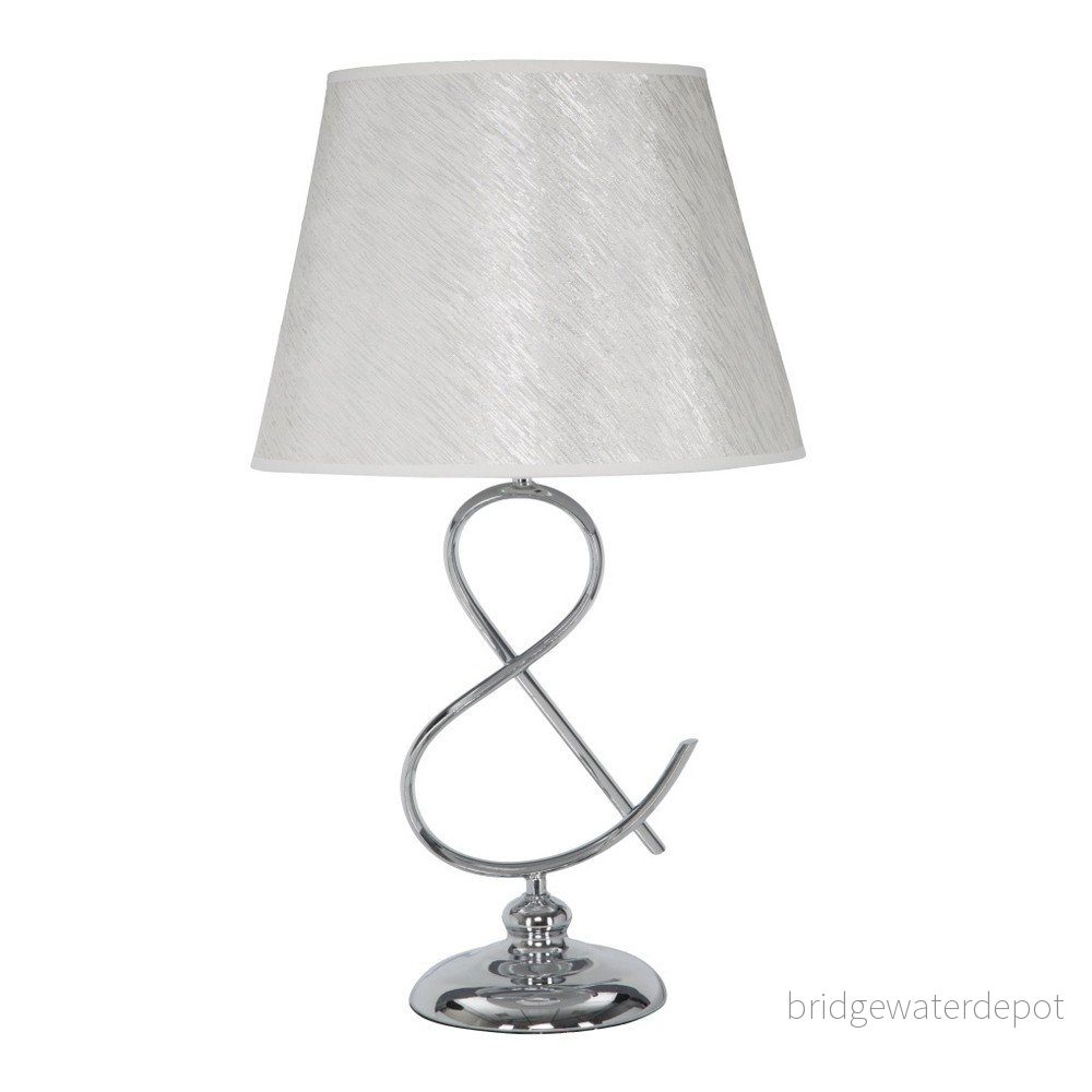 Bílostříbrná stolní lampa Mauro Ferretti Lampada Da Tavolo, výška 54 cm v:912216