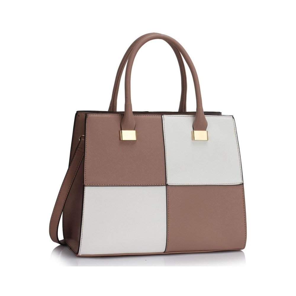 Bílobéžová kabelka z eko kůže L&S Bags Squadro v:848584