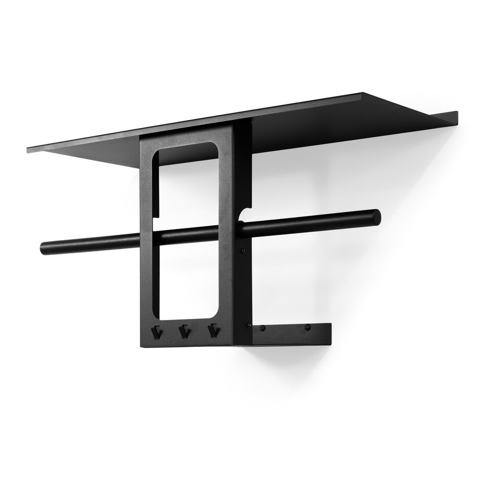 Černý ocelový nástěnný věšák s poličkou 70 cm Luno Small – Spinder Design v:1831752