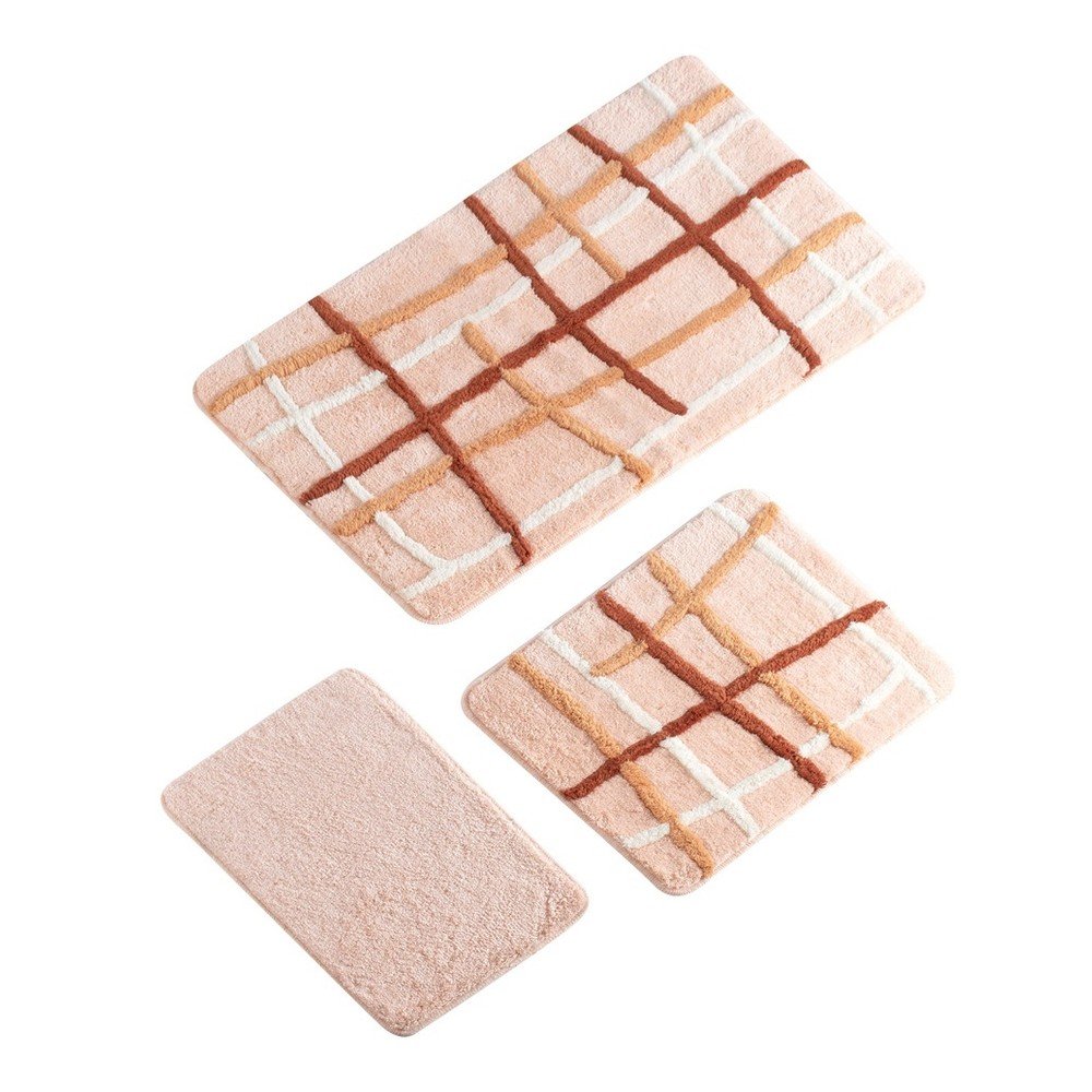 Sada 3 koupelnových předložek v lososové barvě Verge Bath Mat Linose v:1156118