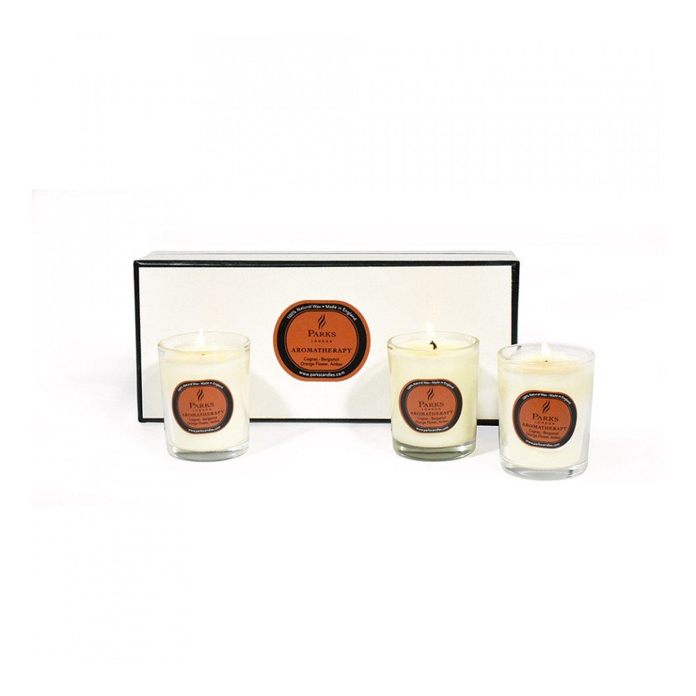 Sada 3 svíček s vůní meruňky, hrušky a vinné révy Parks Candles London Cognac, 20 hodin hoření v:903628