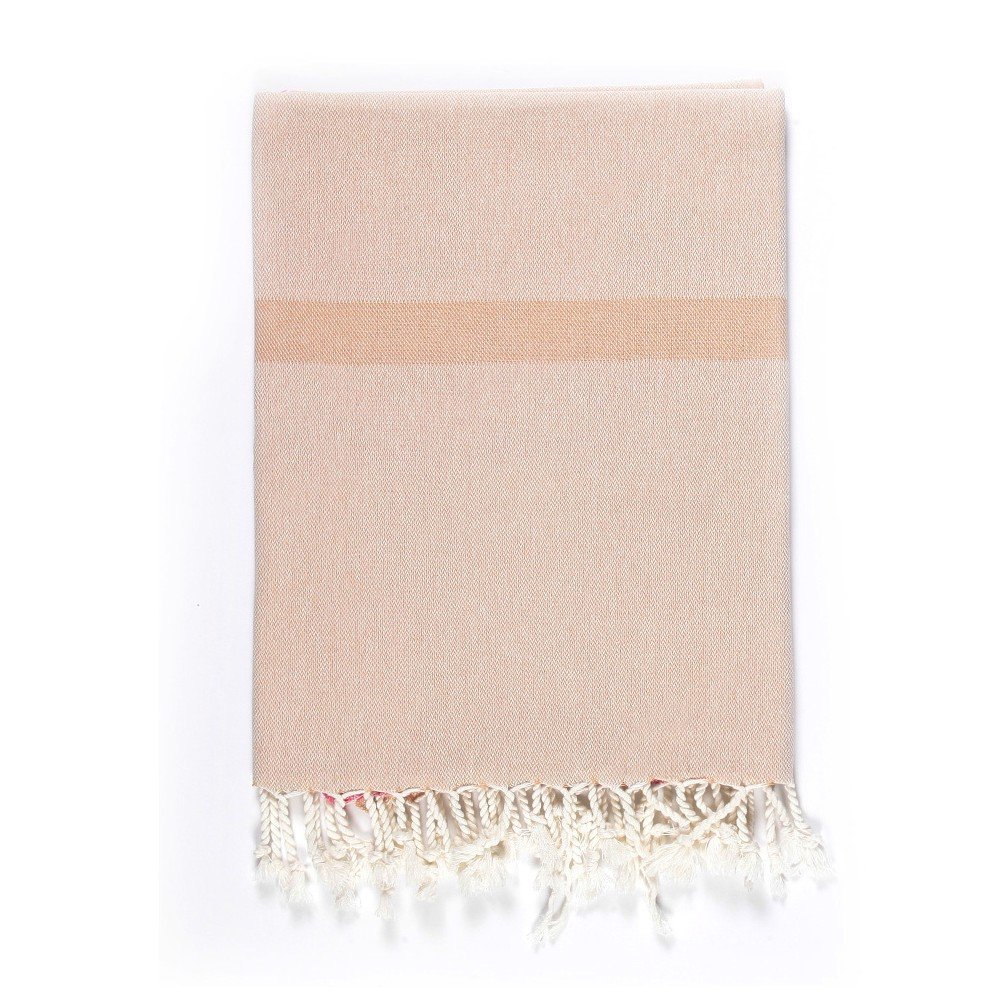 Béžovov-růžová osuška s příměsí bavlny Kate Louise Cotton Collection Line Beige Pink, 100 x 180 cm v:1254818 Béžovov-růžová osuška s příměsí bavlny Kate Louise Cotton Collection Line Beige Pink, 100 x 180 cm v:1254818