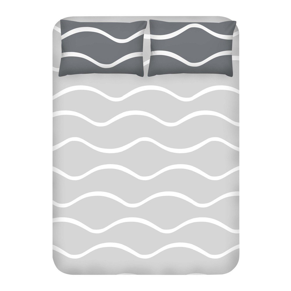 Set prostěradla a 2 povlaků na polštáře EnLora Home Novia Grey, 240 x 260 cm v:1332370