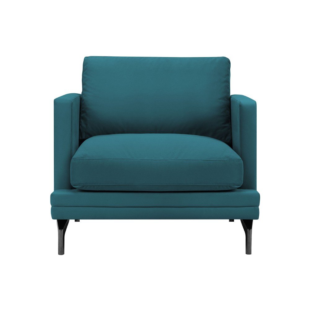 Tyrkysové křeslo s podnožím v černé barvě Windsor & Co Sofas Jupiter v:1070096