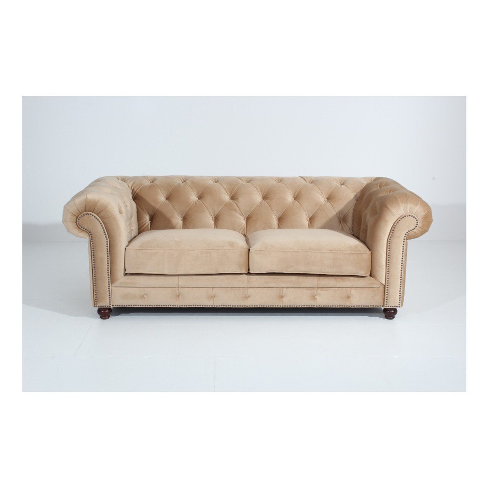Světle béžová pohovka Max Winzer Orleans Velvet, 216 cm v:909402