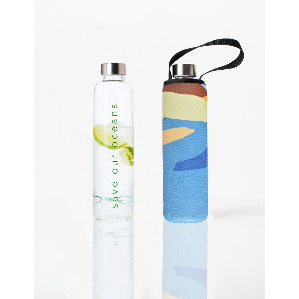 Cestovní lahev z borosilikátového skla s neoprénovým obalem BBBYO River, 750 ml v:1351333