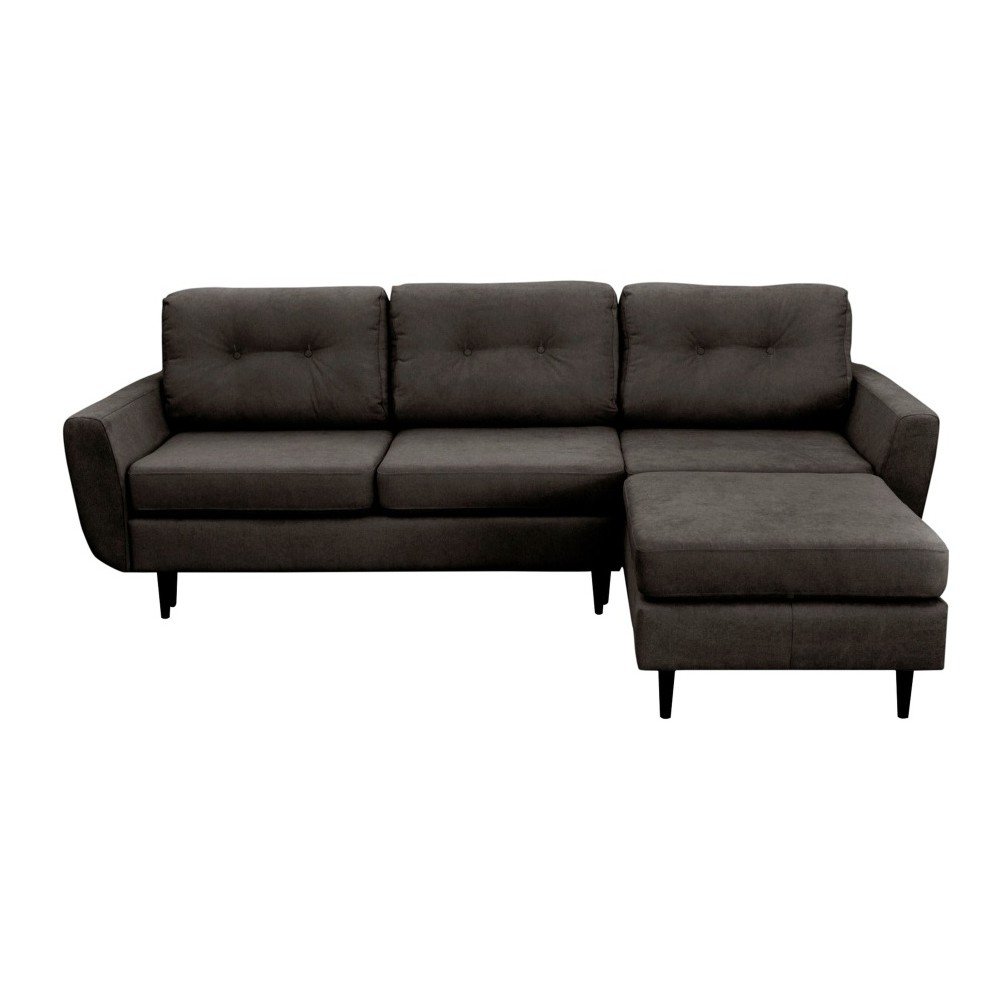Tmavě šedá rozkládací pohovka s černými nohami Mazzini Sofas Hortensia, pravý roh v:960144