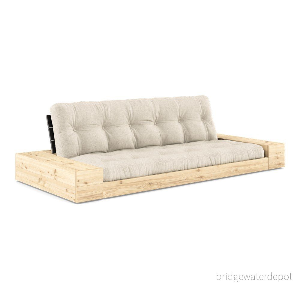 Šedo-béžová lněná rozkládací pohovka 244 cm Base – Karup Design v:1628902