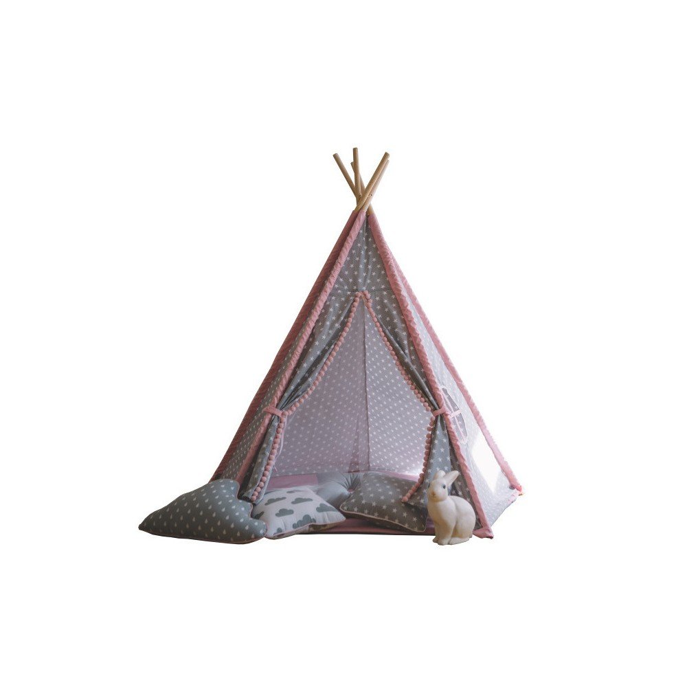 Čtvercové růžové teepee VIGVAM Design Stars v:707998
