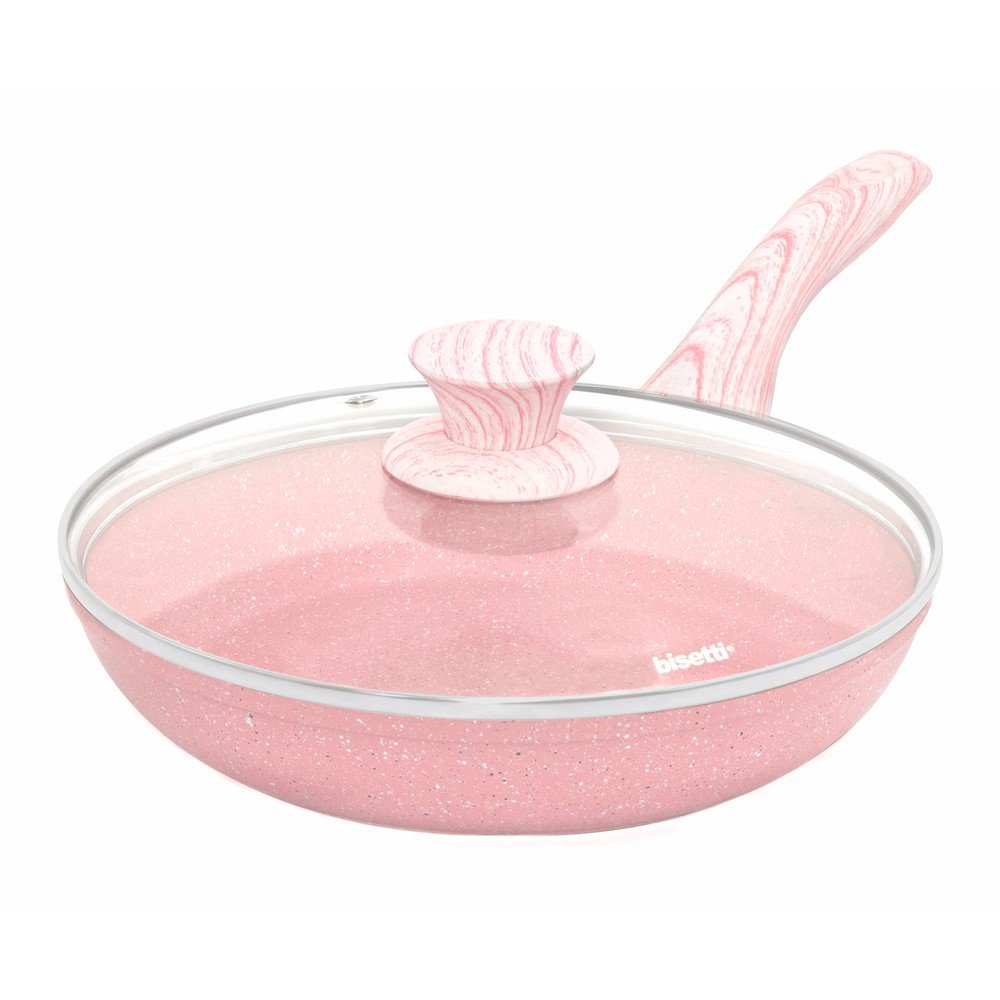Růžová pánev s pokličkou Bisetti Stonerose Padella, ø 24 cm v:1368511