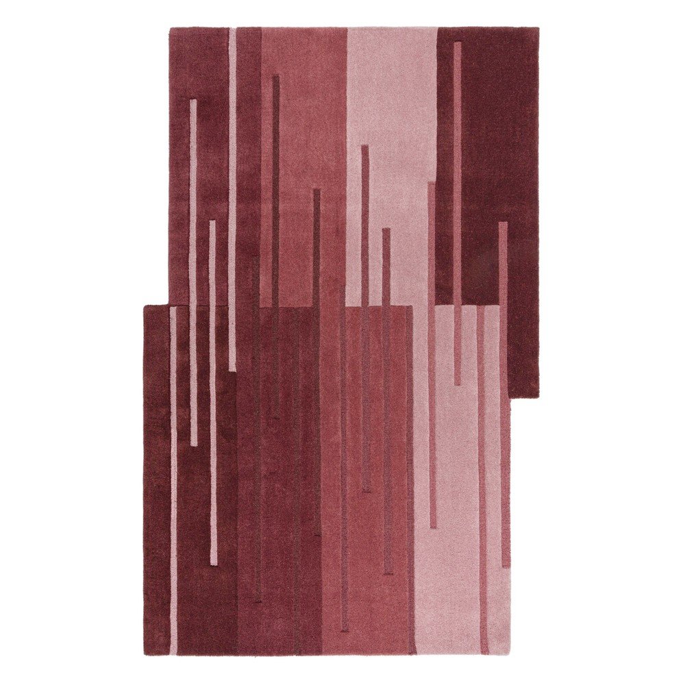Vínový ručně tkaný vlněný koberec 200x290 cm Split Ombre Shaped – Flair Rugs v:1687606