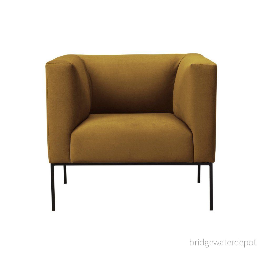Žluté sametové křeslo Windsor & Co Sofas Neptune v:1203892