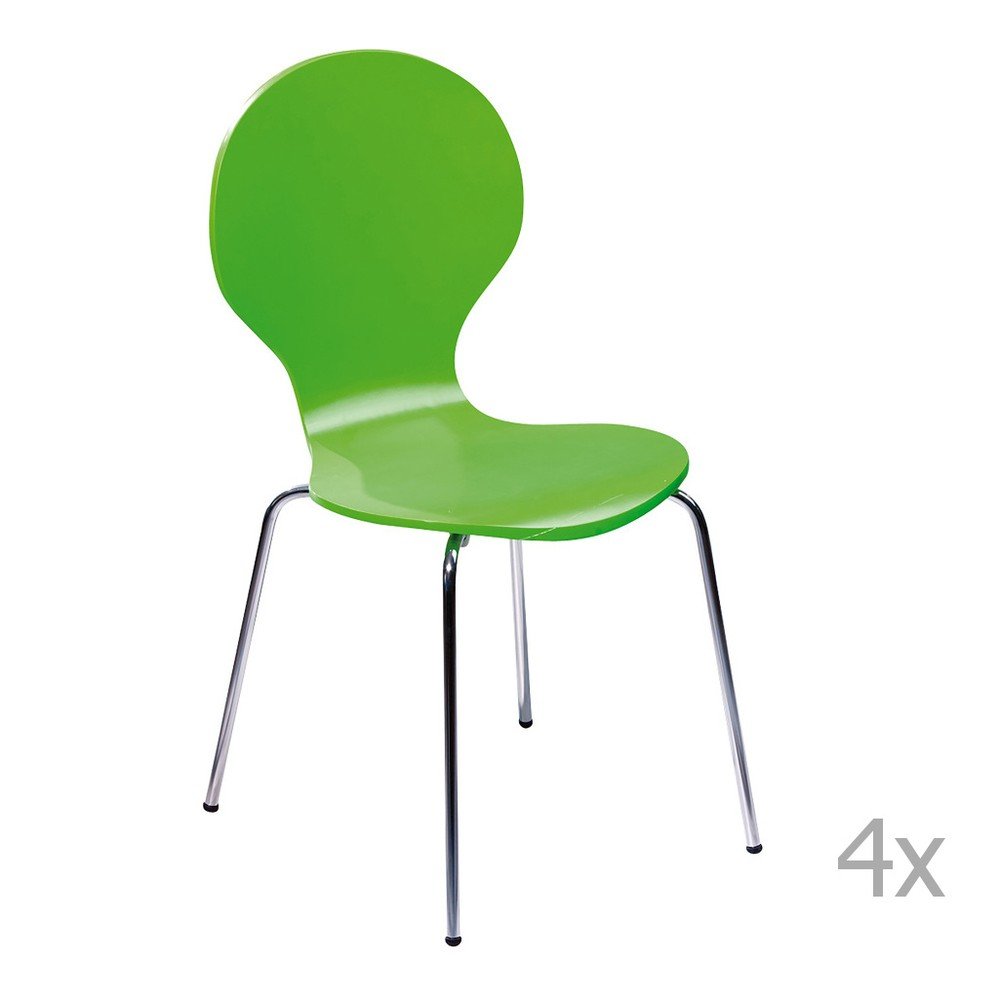 Sada 4 zelených jídelních židlí 13Casa Mika v:873166
