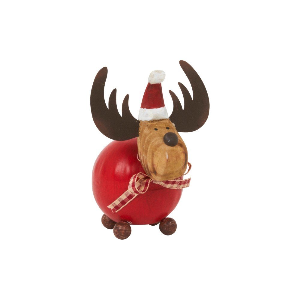Dekorace Archipelago Red Round Reindeer, 11 cm v:718992