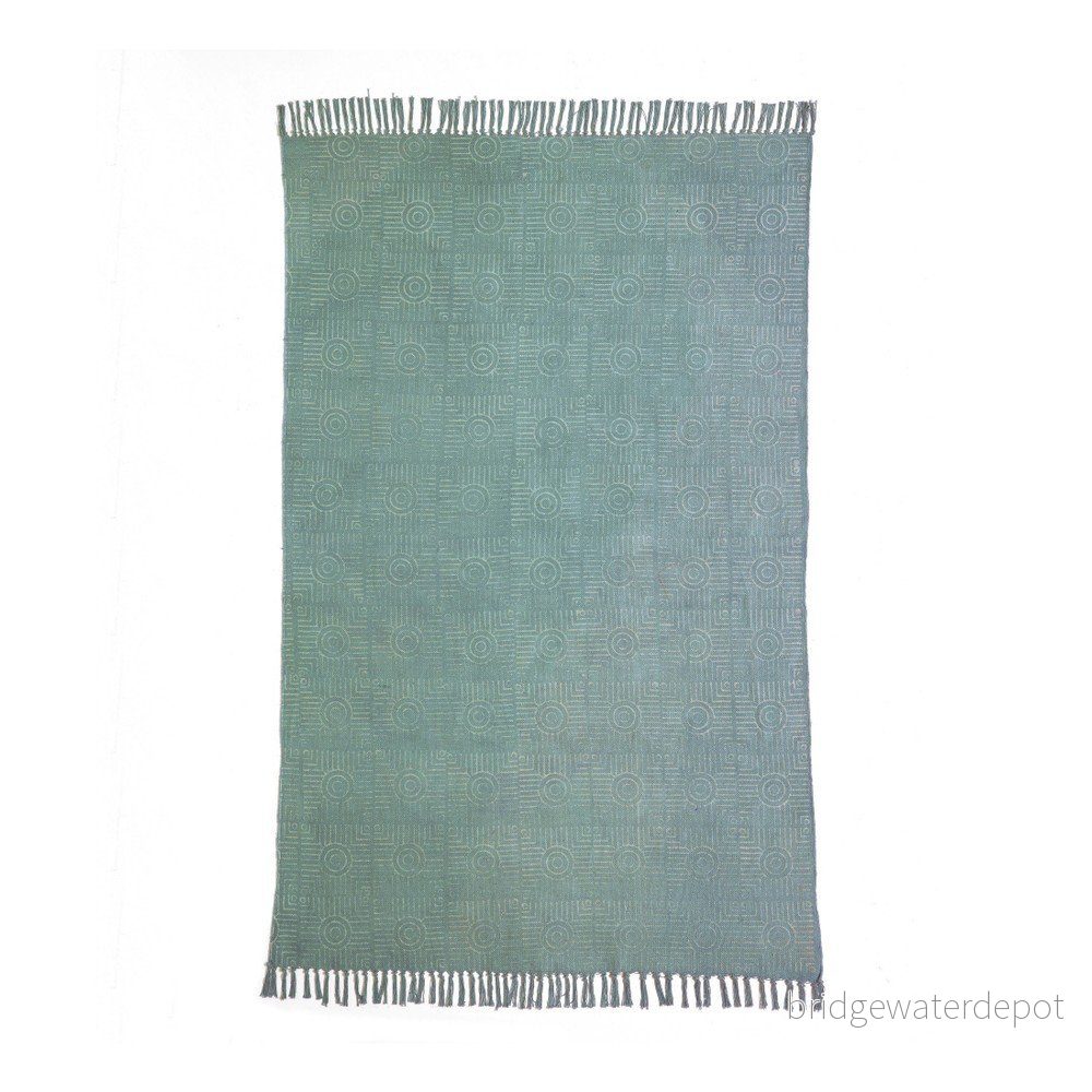 Světle zelený bavlněný koberec Oreste Luchetta Yantra, 195 x 115 cm v:1247760
